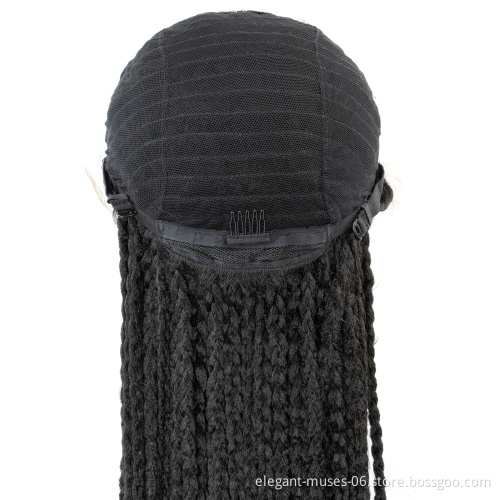 Crochet Micro Box Cornrow Braid Dreadlock Lace Frontal Wigs 100% Cheap Synthetic Fiber Hot Selling For Black Women Vendor